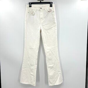 Massimo Dutti White Flare Denim Jeans Women's 8